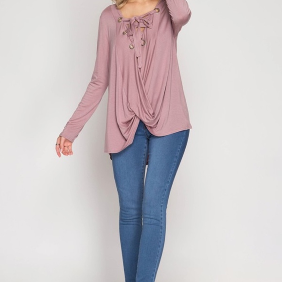 🌟 1 LEFT 🌟 Black lace up cross top shirt S M L - Picture 5 of 6